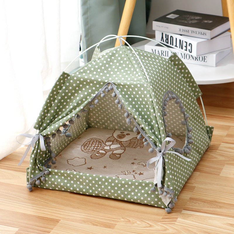 Cozy Enclosed Pet Tent - Portable Cat & Dog Den - RM