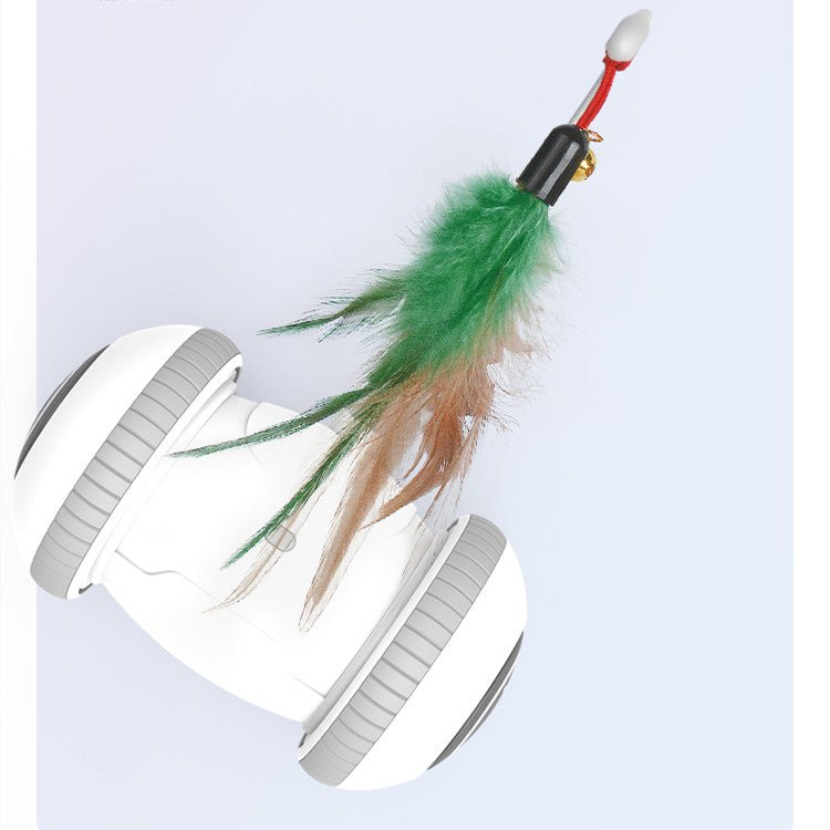 Interactive Cat Toy With Interchangeable Heads Pet Feather Toys - RM