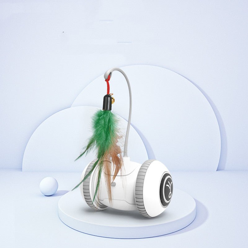 Interactive Cat Toy With Interchangeable Heads Pet Feather Toys - RM